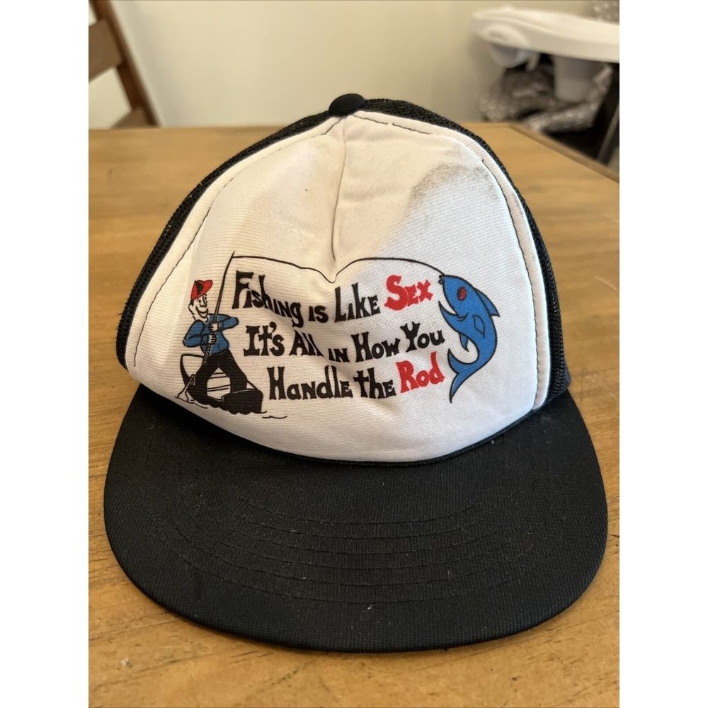 VTG Fishing Hat YA Fishing handle the rod